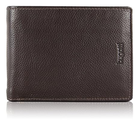 BUGATTI® Hochwertige Echt-Leder Geldbörse für Herren im Querformat | Brieftasche Portemonnaie mit RV-Fach im klassischen Desi