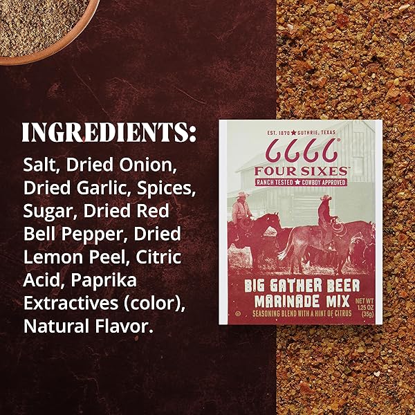 6666 FOUR SIXES BIG GATHER BEER MARINADE MIX, 1.25 OUNCE