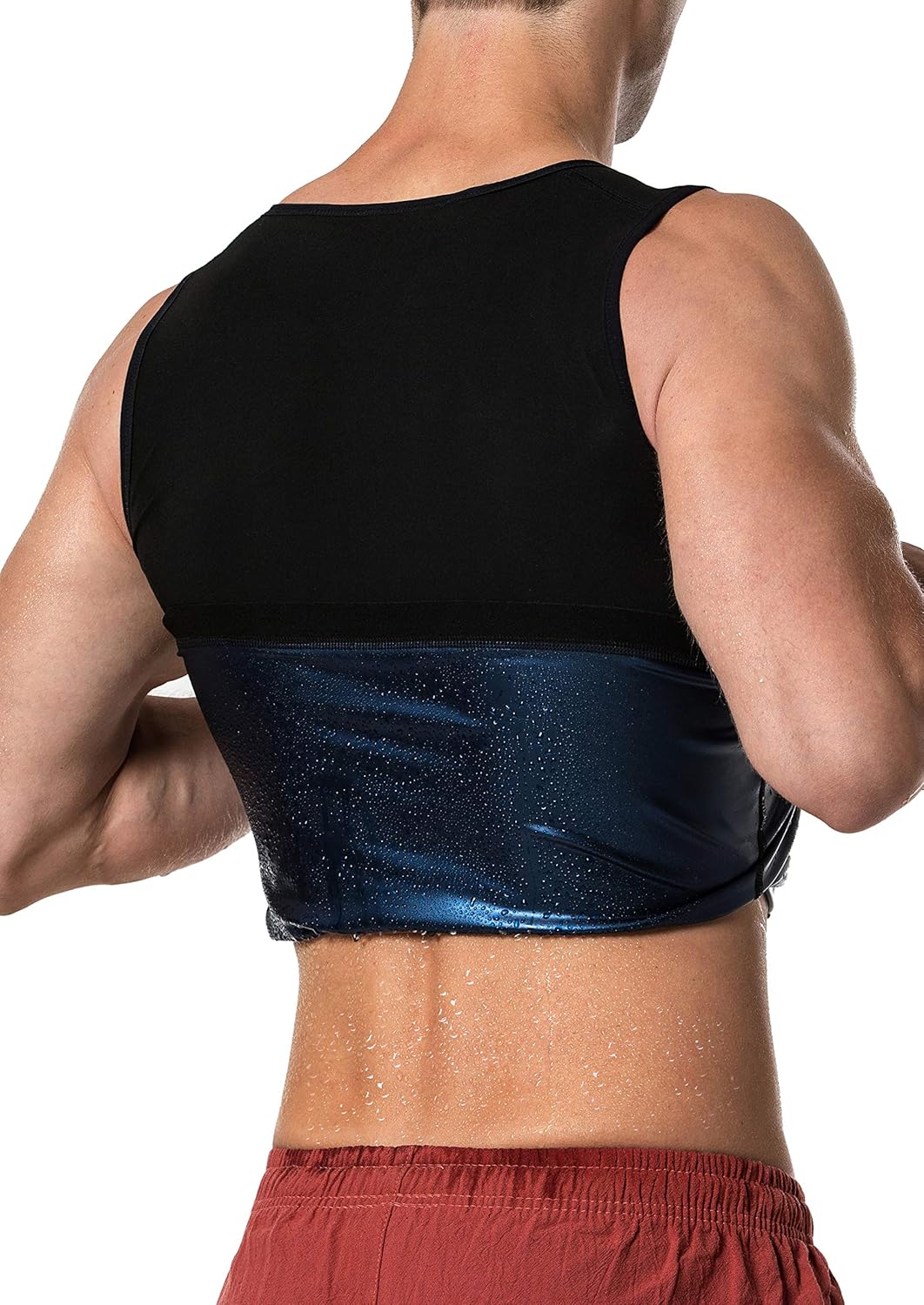 MOLLDAN Sauna Vest for Men Sweat Tank Top Pullover Workout Shirt Waist Trainer: Clothing