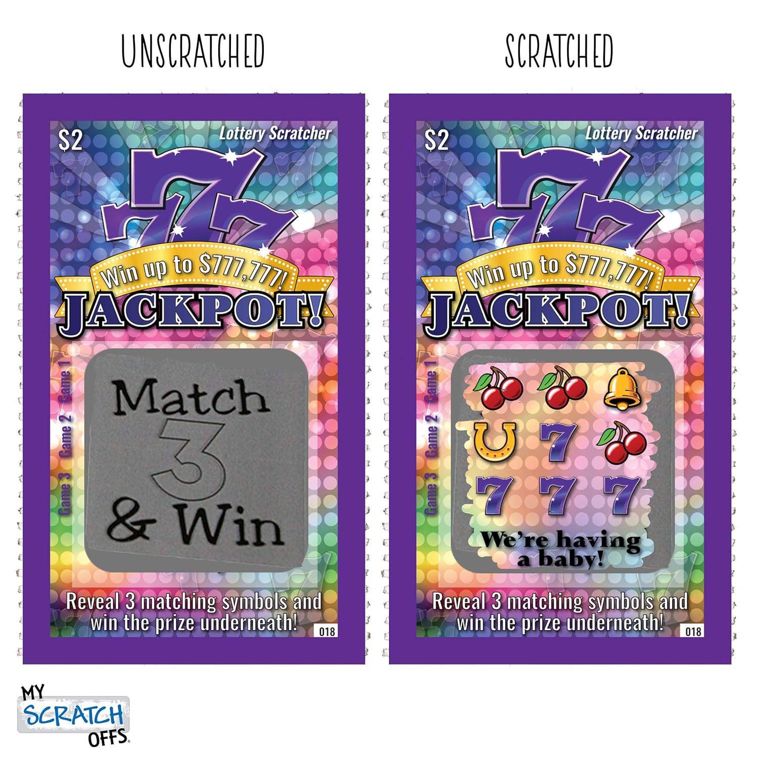 Amazon Com Pregnancy Announcement Scratch Off Lottery Tickets
