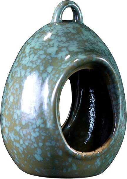 Amazon Com Egg Fly Through Bird Feeder Stoneware Glossy Finish