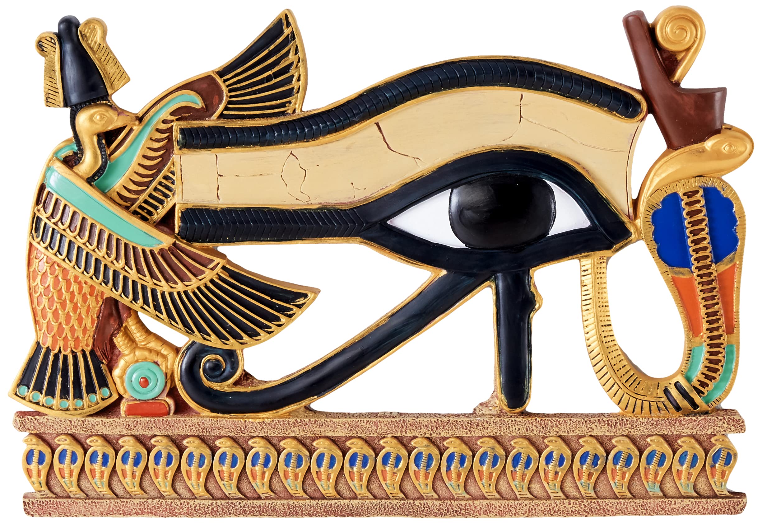 Design Toscano QL124212 Egypitan Decor Eye of Horus Wall Sculpture Plaque, 30 cm, Polyresin, Full Color