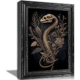 EIDHFBFJ Gothic Dark Academy Wall Art Botanical Snake Skull Painting Gloomy Wall Decor Emotional Botanical Print Artwork for Living Room Bedroom Home Decoration 9x11 in