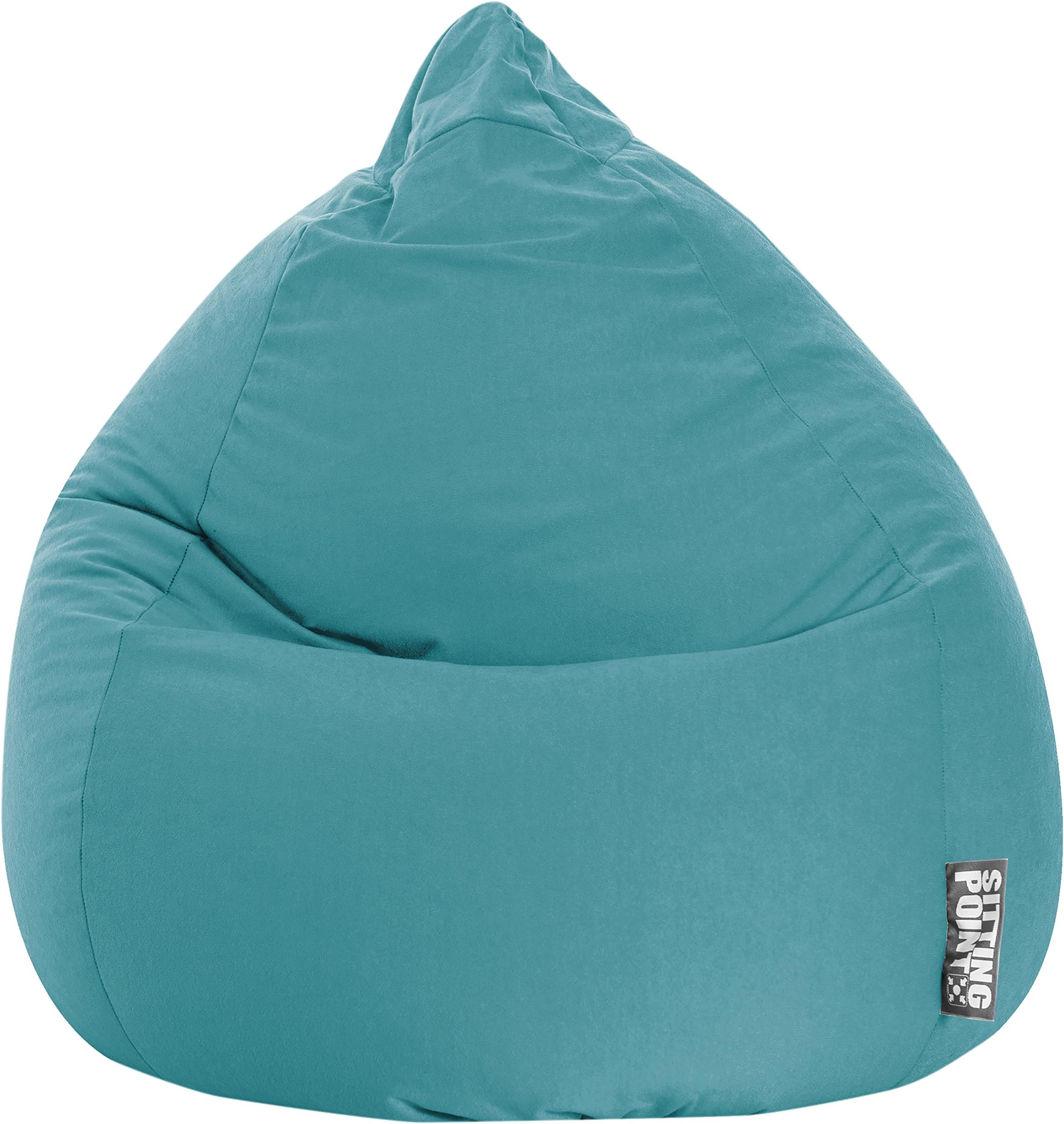 Gouchee Home Easy Collection Contemporary Polyester Upholstered Oversized Bean Bag Chair, Emerald