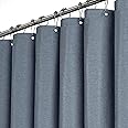 BTTN 78 Inch Long Shower Curtain - Linen Textured Thick Weighted Fabric Shower Curtain Set with 12 Plastic Hooks, Neutral Waterproof Polyester Bath Curtains for Bathroom and Bathtubs, 72x78, Blue Gray