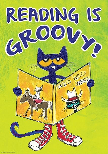 Amazon Com Pete The Cat Reading Is Groovy Positive Poster