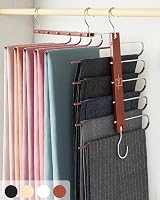 MORALVE Beech Wood 2 Pack Trousers Hangers 360° Swivel Space Saver