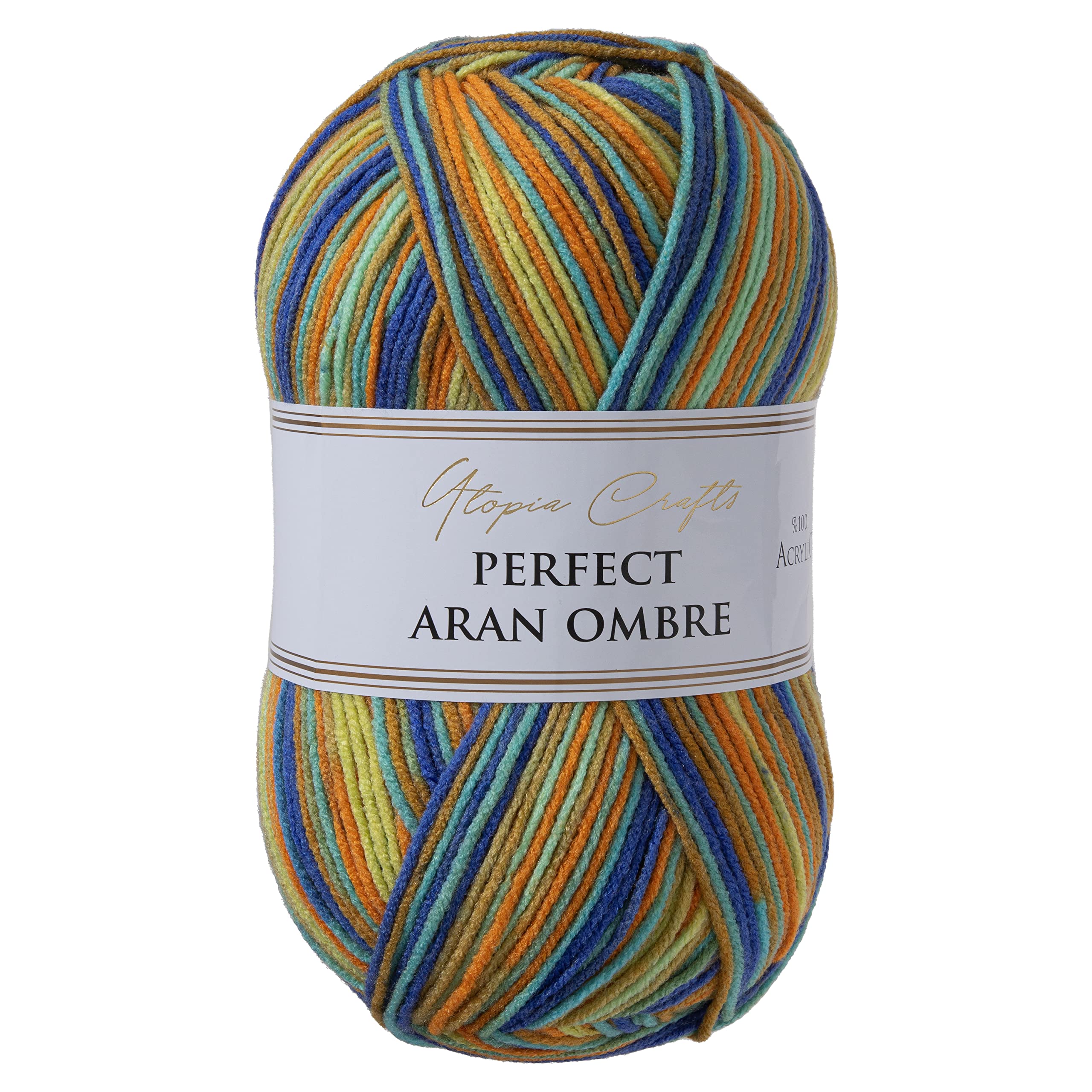 Utopia Crafts Aran Ombre Multicolour Knitting and Crochet Yarn, 300g - 600m (006)