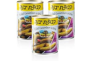 TRIBELLO Pickled Cucumbers in Brine | Crispy Cucumber Pickles, All Natural, No Preservatives | Pack of 3, Total of 57 Oz (Mini Pickles)