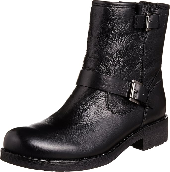 Geox Womens New Virna Biker Boots D4451 Black 7 UK, 41 EU Amazon.co.uk
