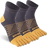 Sunew 3 Pairs Toe Socks for Men Women,Viscose Bamboo Breathable Athletic Running Five Finger Ankle/Quarter Socks