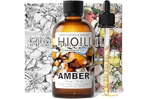 HIQILI Amber Fragrance Oil for Candle, Perfume, Soap Making, Hotel Scents for Essential Oil Diffuser & Aromatherapy - 1 Fl Oz