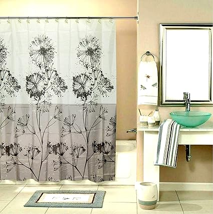 LOOMANTHA miles to go. Waterproof Printed Shower Curtain with 12 Pc Hook (180 cm by 200 cm)