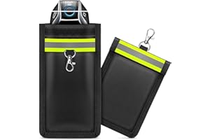 Oraich Faraday Bags for Phones, Faraday Bags EMP Proof for Car Keys, Faraday Key Fob Protector with Reflective Strip, Signal Blocker Pouch for Anti-Theft (2 Pack)