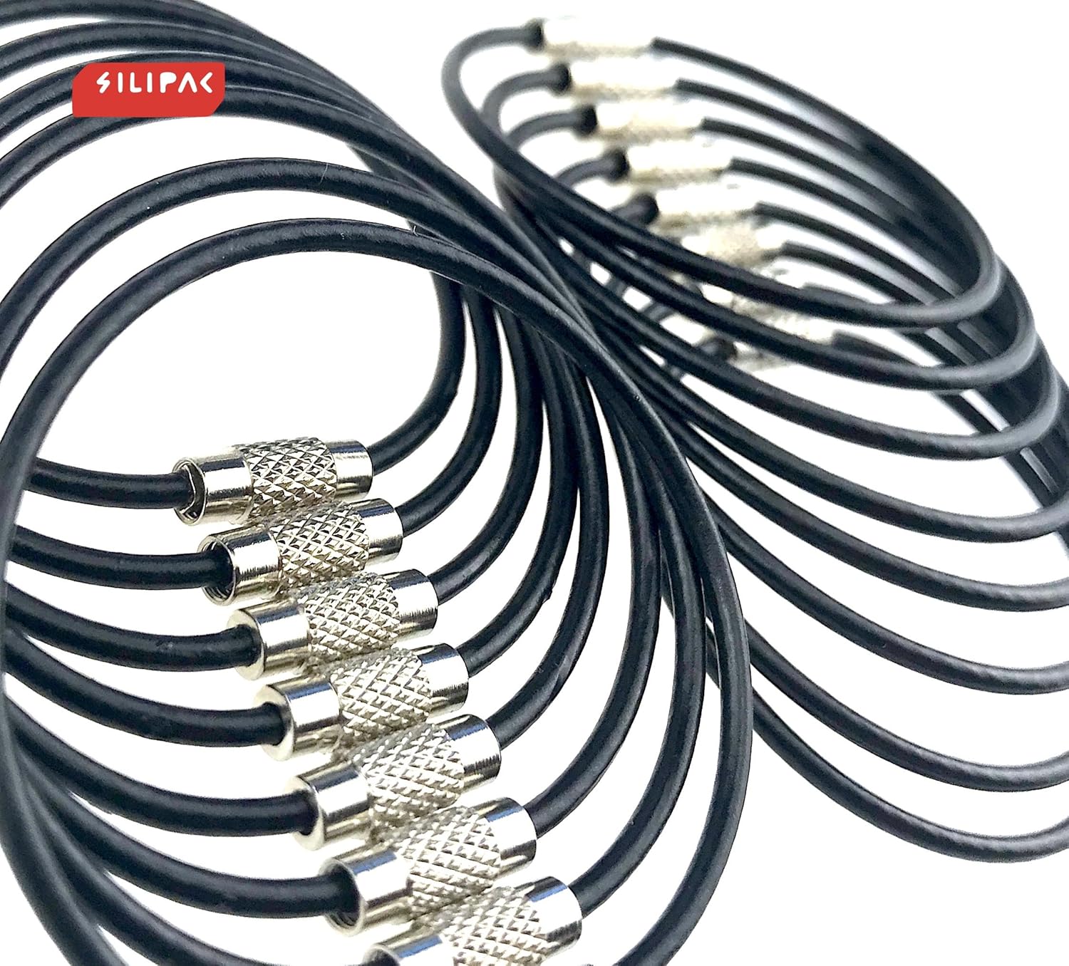Silipac Metal Cable Key Ring Keychain 6.3 inches Heavy Duty Tough
