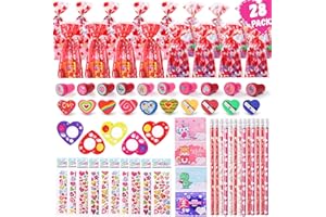 BEIKEETOO Valentines Day Gifts for Kids 28 Pack Valentines Day Cards for Kids Classroom School Exchange, 224PCS Stationery Set Valentines Day Goodie Bag Stuffers Party Favors Treats for Boys Girls