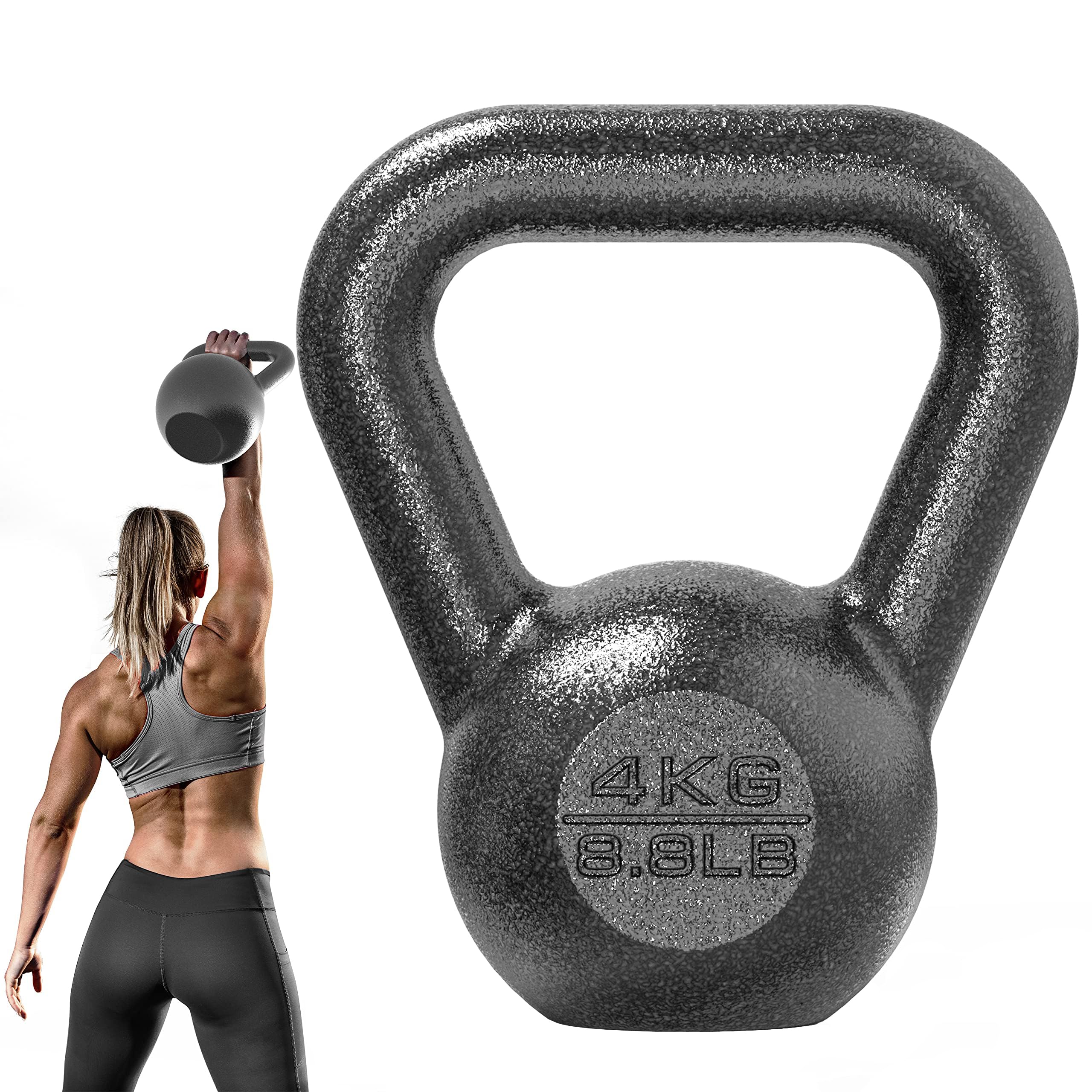PROIRON Cast Iron kettlebell Weight for Home Gym Fitness & Weight Training (4KG-24KG)(1 x 4KG)