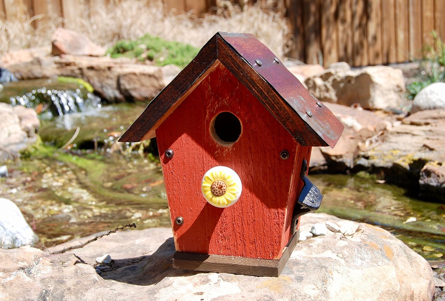 Amazon Com Barn Red Rustic Birdhouse The Shack Unique Birdhouse