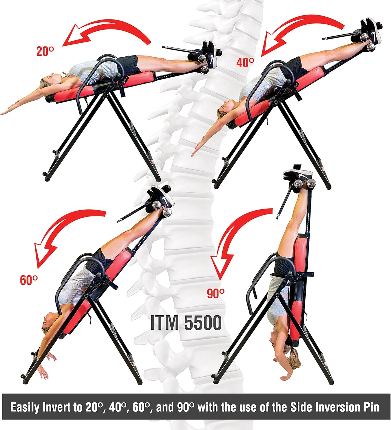 Health Gear ITM5500 Advanced Technology Inversion Table with Vibro Massage & Heat - Heavy Duty up to 300 lbs. : Sports & Outdoors