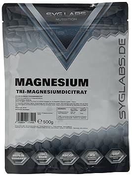 Syglabs Nutrition Magnesium Citrat Pulver - Trimagnesiumdicitrat - höchste Qualität, 1er Pack (1 x 500 g)