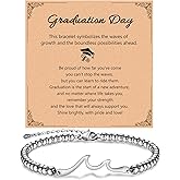 ayapviy Wave Bracelet Gift for Women Symbol of New Beginnings and Riding Life's Waves Gift for Mom Wave Inspirational Beaded Bracelet Jewellery Gifts for Mother's Day