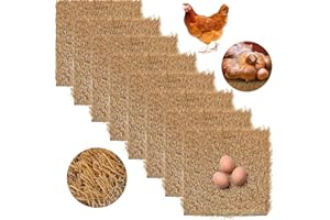 8-Pack Chicken Nesting Box Liners, 12x12 Inch Artificial Grass Mats, Washable & Reusable coop Pads, Synthetic Turf for Indoor