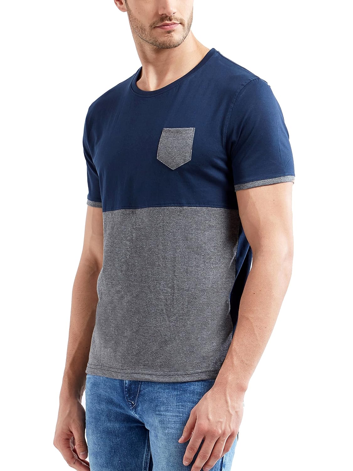 maniac men's cotton t-shirt (ml-mens-voonik-hs-rneck-navy)