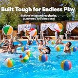 JOYIN Rainbow Beach Balls 12 Pack 12 inch Inflatable Pool Toys Kids Adults view 2