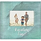 MCS Vacation Time Photo Album Holds 200 4x6 Photos with Memo Space, Blue Cover, Clear Side-Loading Pockets – Travel Scrapbook Style Memory Book for Trips, Adventures & Family Getaways