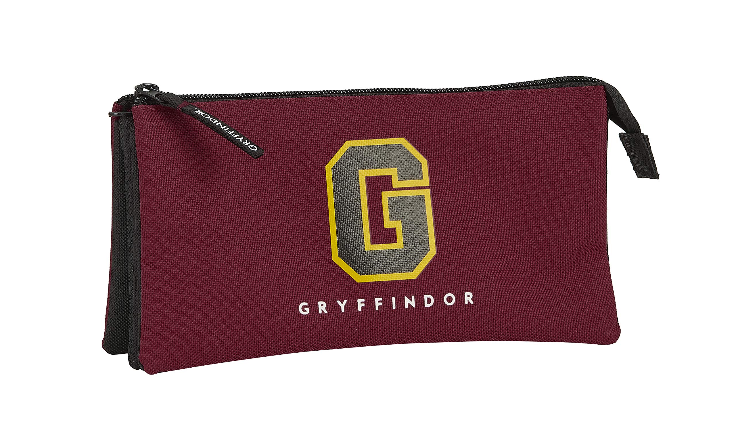 Harry Potter Official GRYFFINDOR soft pencil case 3 compartments 2 zippers 23x12 cm