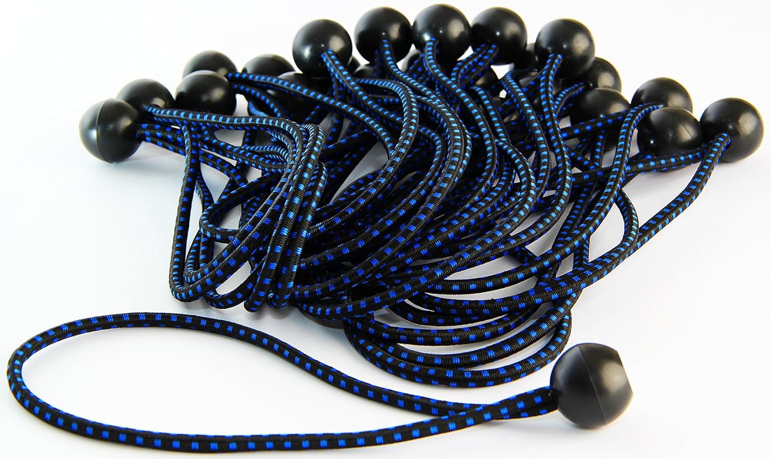eHomeA2Z Ball Bungee Black Blue Heavy Duty Weather Resistant 5mm Thick For Camping Tarp Cargo Tent 6nch 9 inch 11 inch 21 pcs - - 