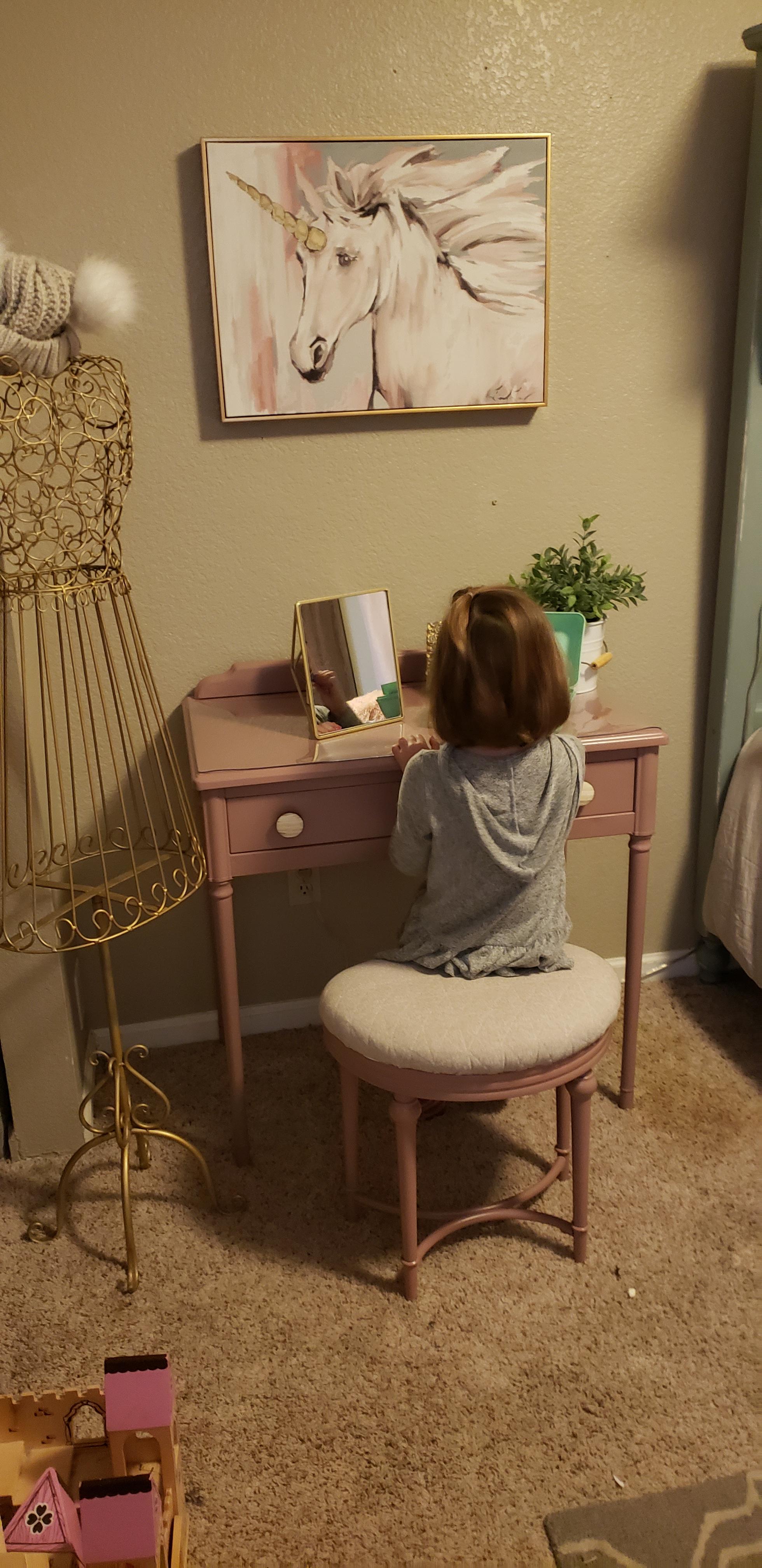 5/mo Finance Home Details Free Standing Geometric Vanity Mirror