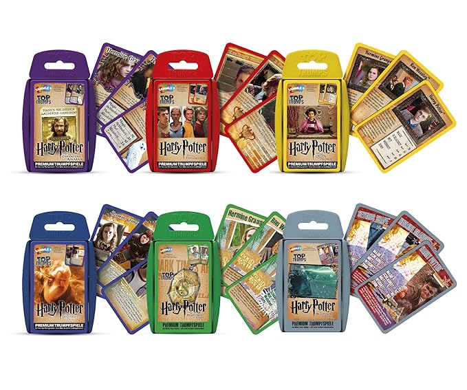 Winningmoves.. 6 Harry Potter Top Trumps Kartenspiele Quartettspiele Deutsch Gefangene von Askaban, Feuerkelch, Orden des Phö