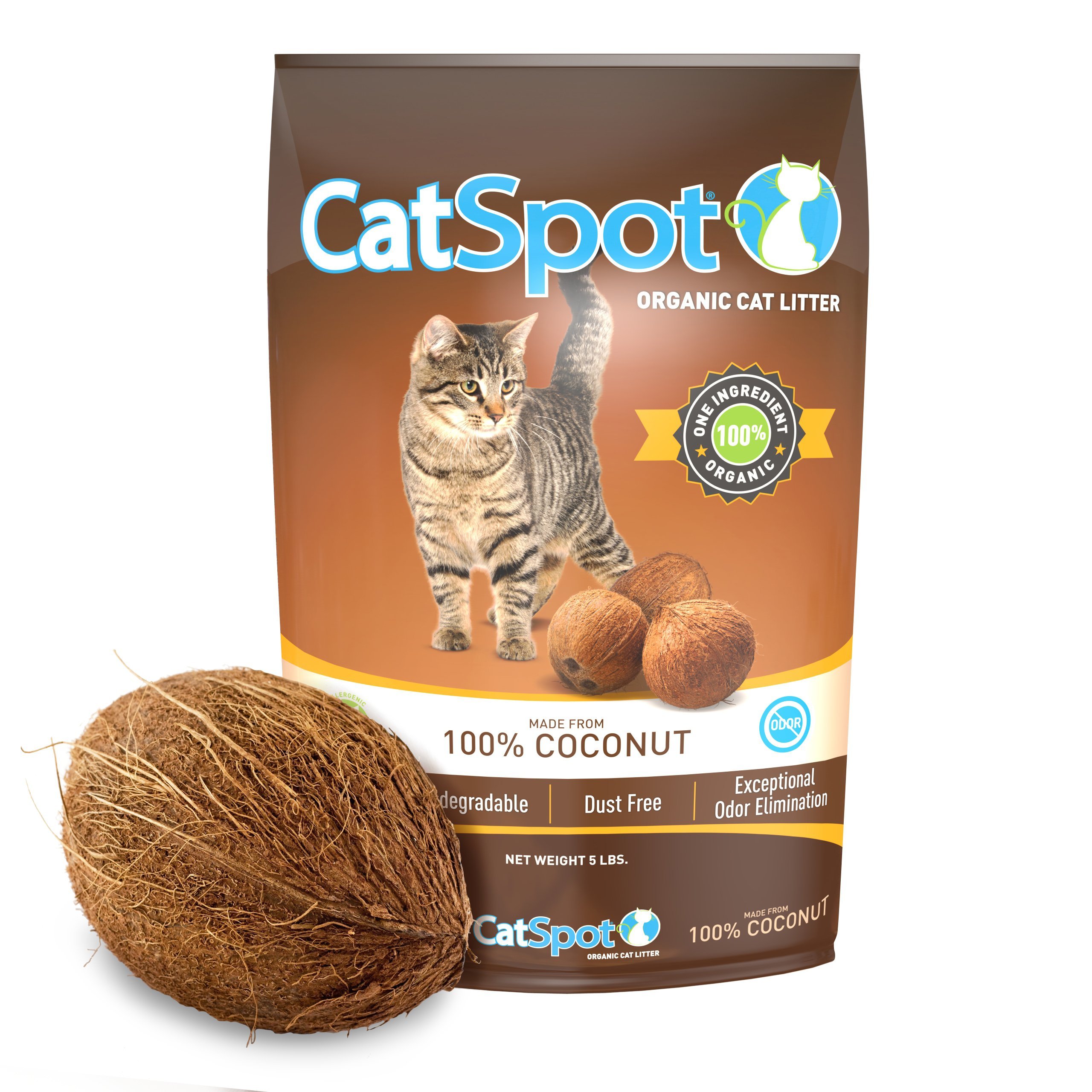 CatSpot Litter, 100 Coconut Cat Litter AllNatural, Lightweight Dust