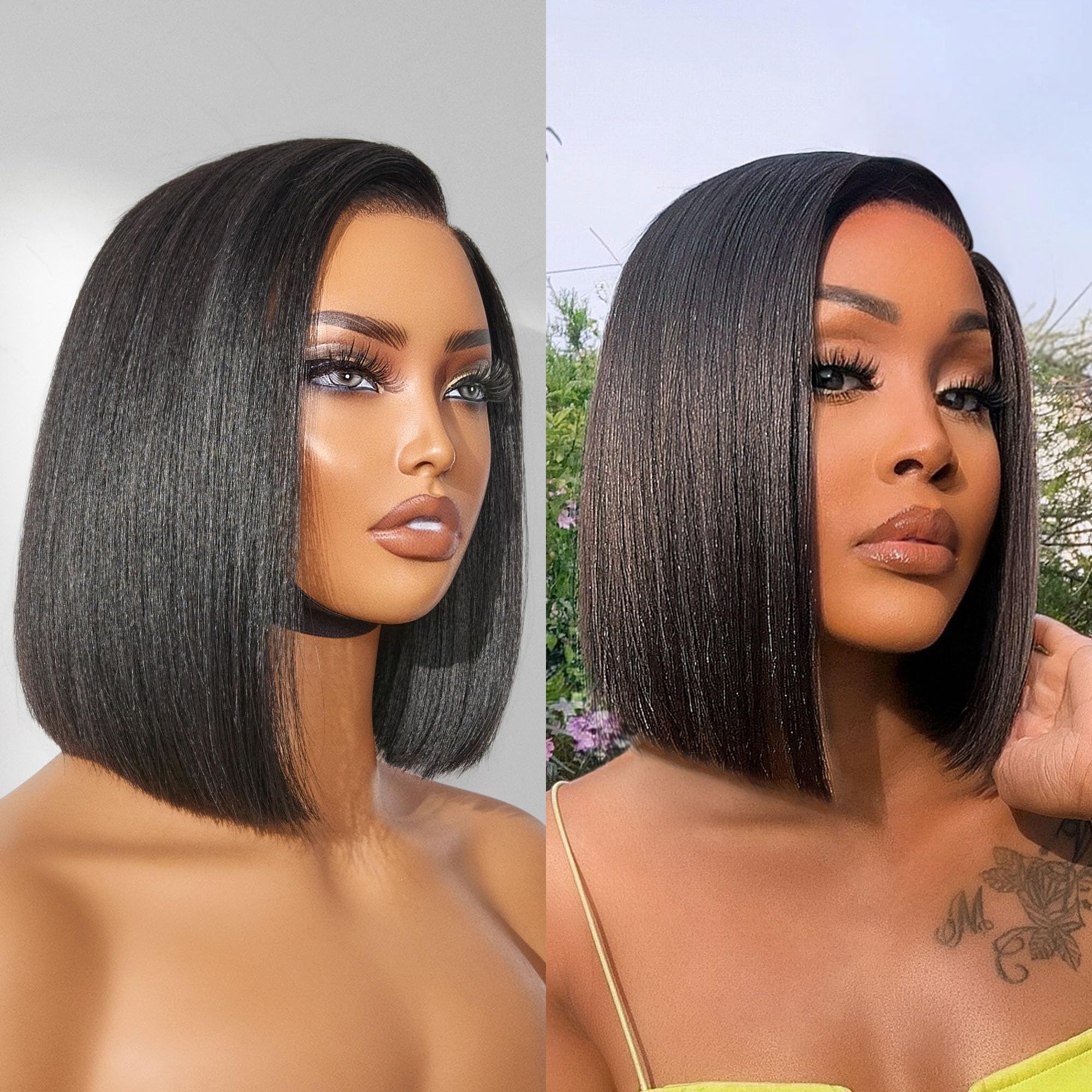 LUVME HAIR Bob Wig 100% Human Hair Wigs Glueless