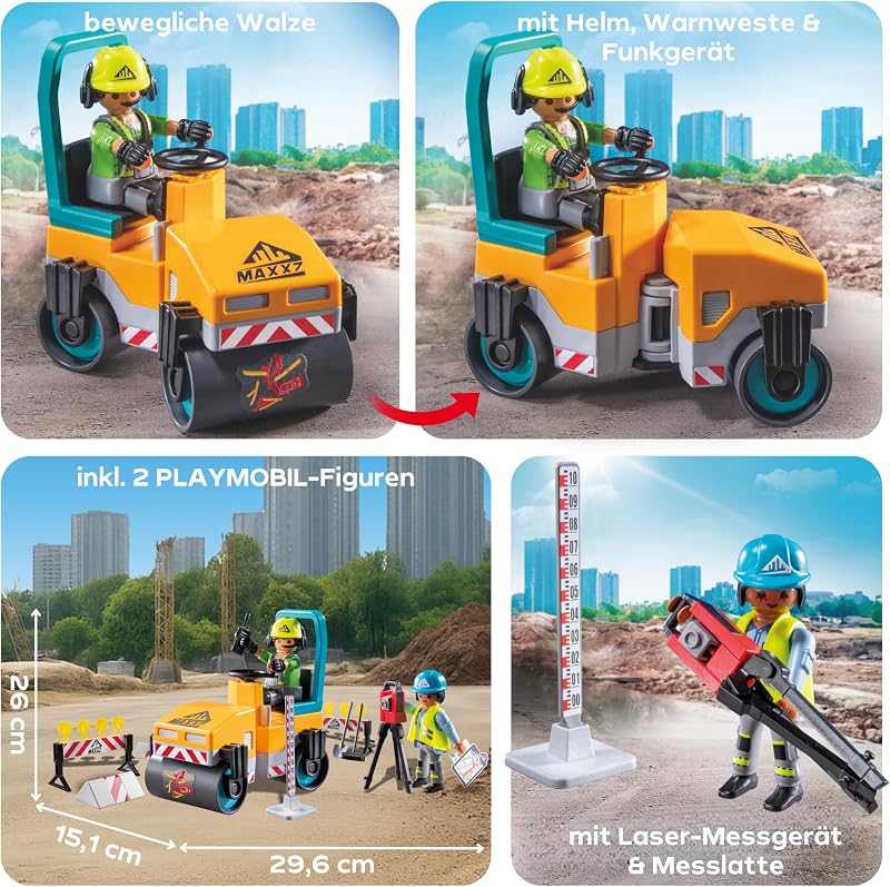 | City Action | Straßenbaustelle | Baustellenspielzeug | Baustellen Spielset | Spielzeug für Kinder ab 4 Jahren | 71751