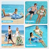 Sloosh Inflatable Pool Chair 2 Pack Tropical Leaves Adjustable Backrest view 8