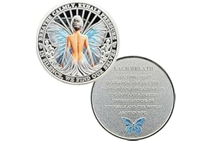F4GODWAR Butterfly Sobriety Coin - Inspirational Sober Chip AA Medallion - Addiction Recovery Coin for Women - Alcoholics Anonymous Sobriety Gifts
