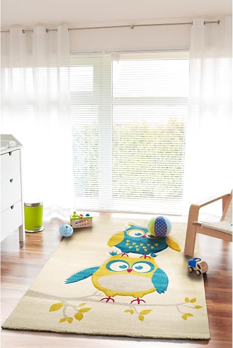 Benuta Kinderteppich Freche Eule Blau 160x230 Cm Teppich Fur