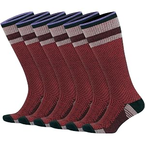 GoWith 3 Pairs Unisex Knee High Compression Socks, 15-20 mmHg Rayon Bamboo Socks, Breathable Travel Socks for Men & Women