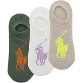POLO RALPH LAUREN Women's Cotton Liner Socks, 3 Pairs | Authentic Polo Ralph Lauren, Soft Cotton Blend, Non-Slip Heel Gripper, Gift for Any Occasion