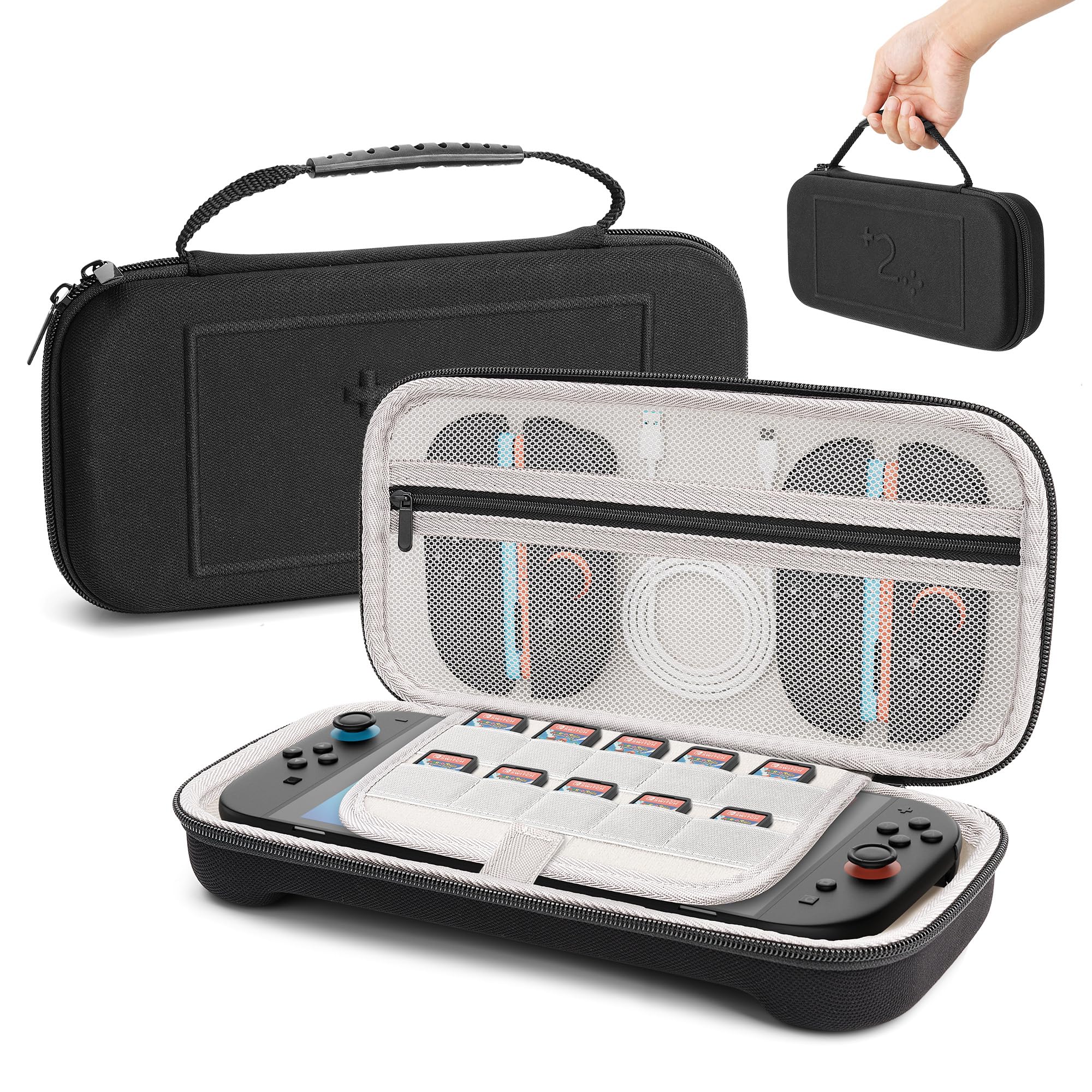 Photo 1 of CBDYWVR Carrying Case for Switch 2 Console, with 10 Games Storage Cartridges, Protective Waterproof Switch 2 Bag with Mesh Pocket, Hard Shell Travel Box for Switch 2 Console & Accessories