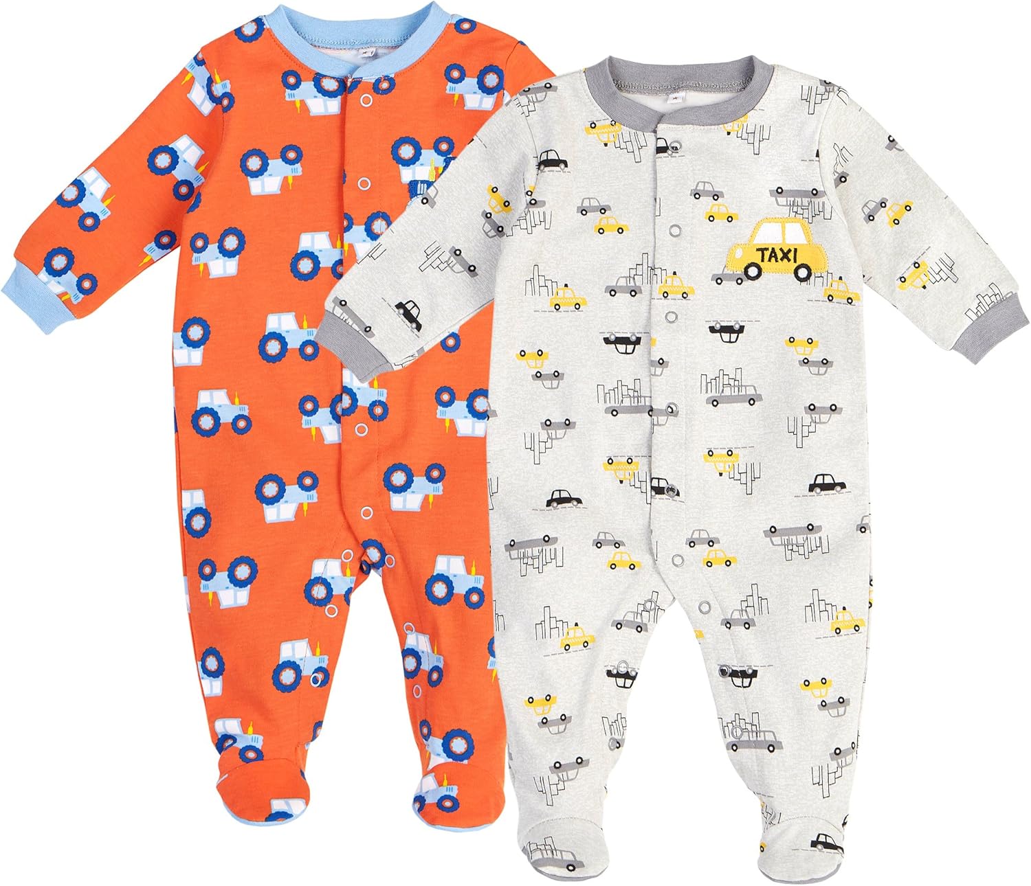 Pekkle Baby 2Pack Footed Sleeper, Snap, Sleep & Play