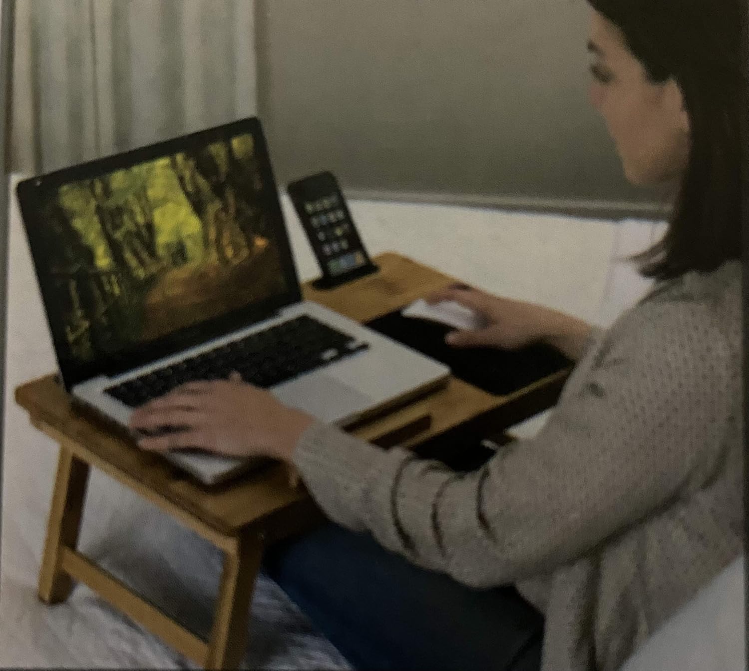 BIRDROCK HOME Lap Tray With Storage Drawer & Mouse Pad Laptop Table