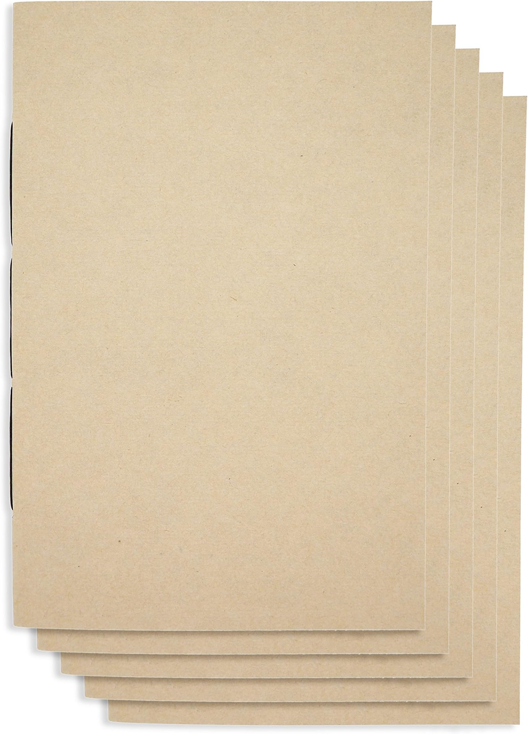 (Set of 5) A5 Handmade Dotted Notebook 8.25 x 5.5 inches | Plain Blank Cover | 80 Dotted Grid Page | Lay Flat Binding | Cream Paper