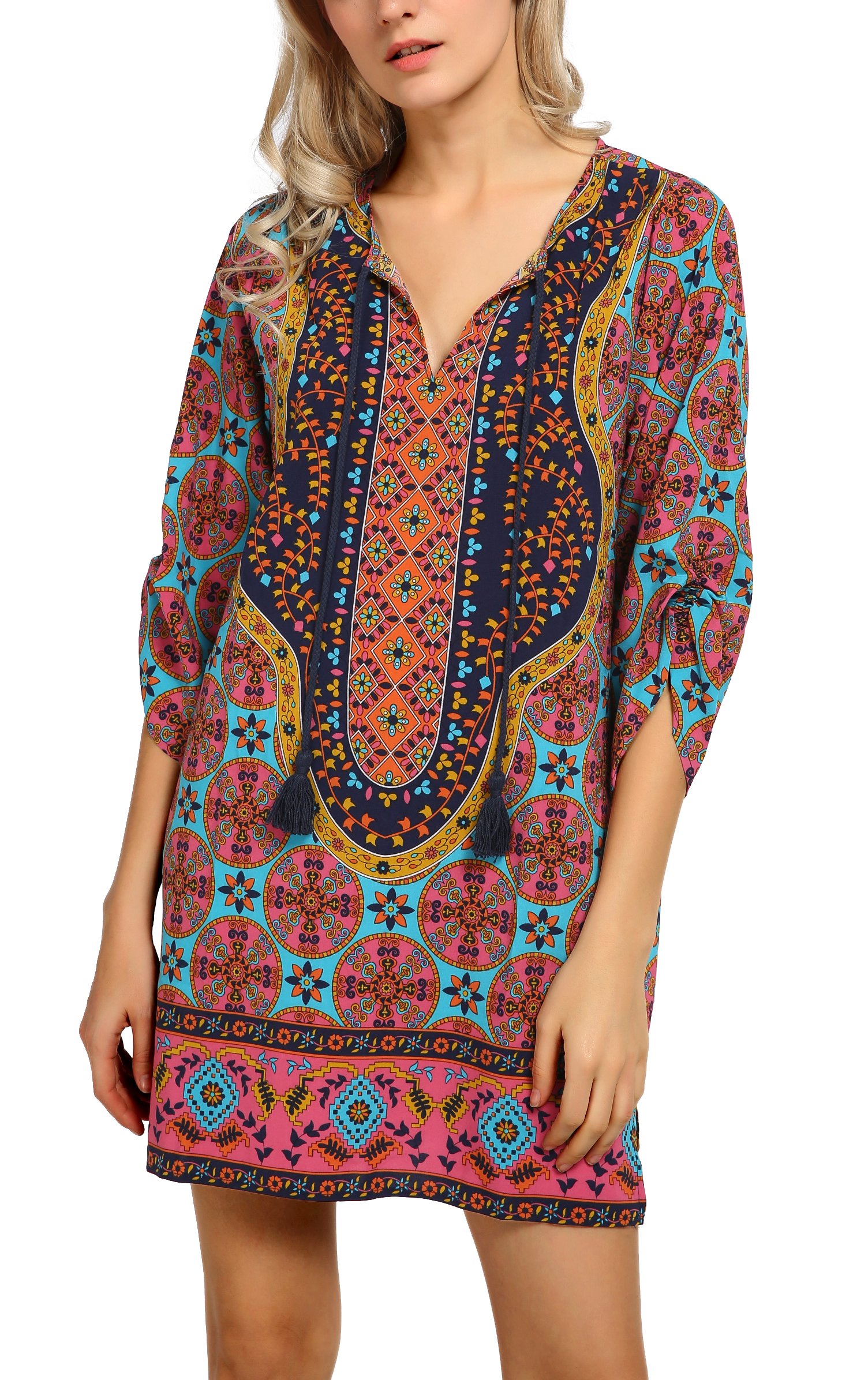 bohemian style shift dress