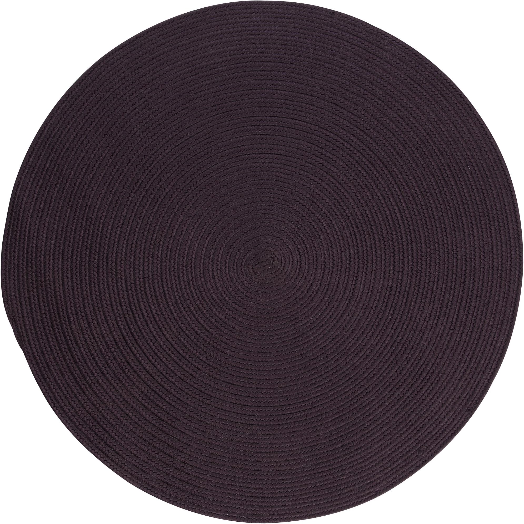 Boca Raton Polypropylene Braided Round Rug, 4-Feet, Eggplant