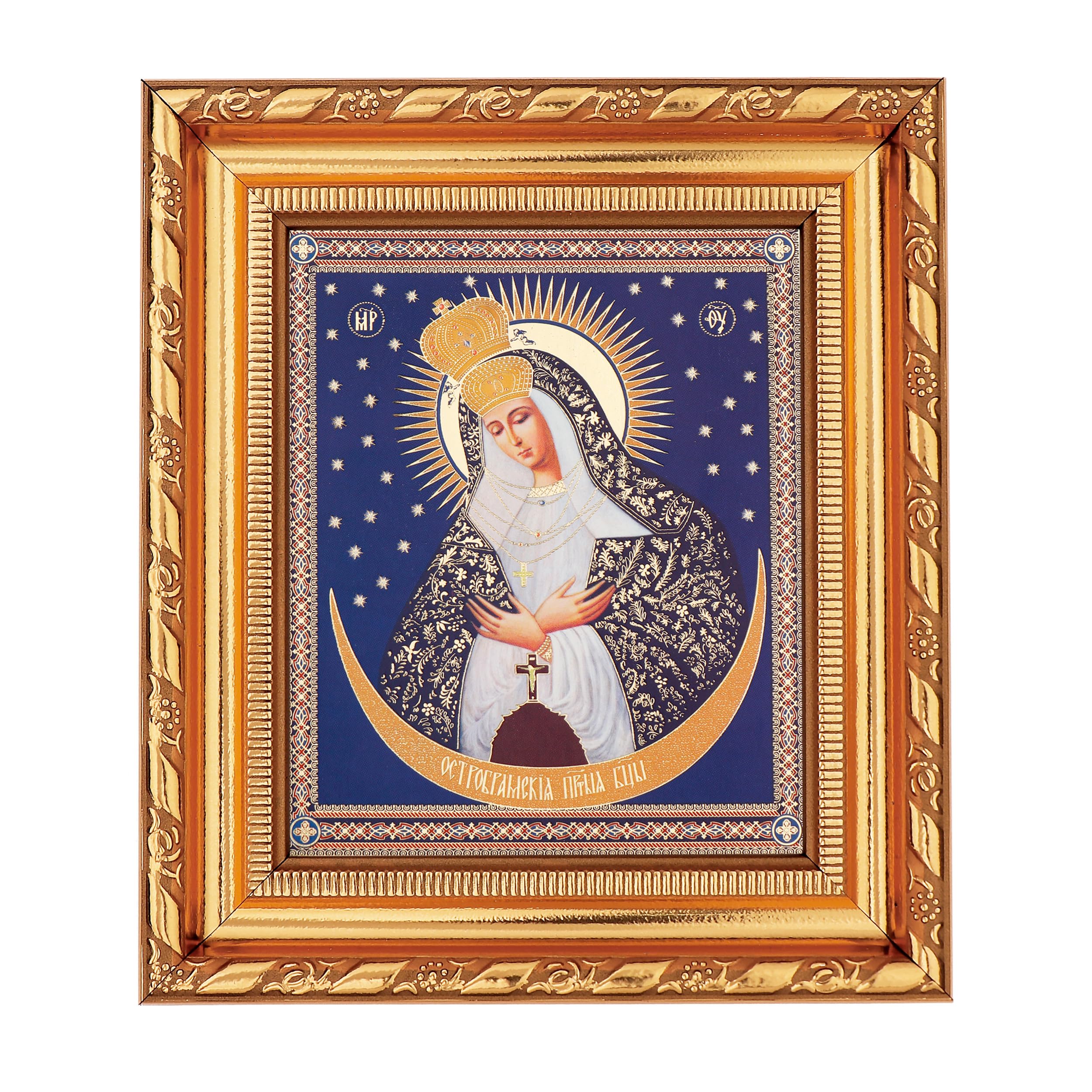 NKlaus Ostrobrama Icon, Frame with Glass, 14 x 16 cm, Wall Picture, Dining Room, Bedroom, Kitchen