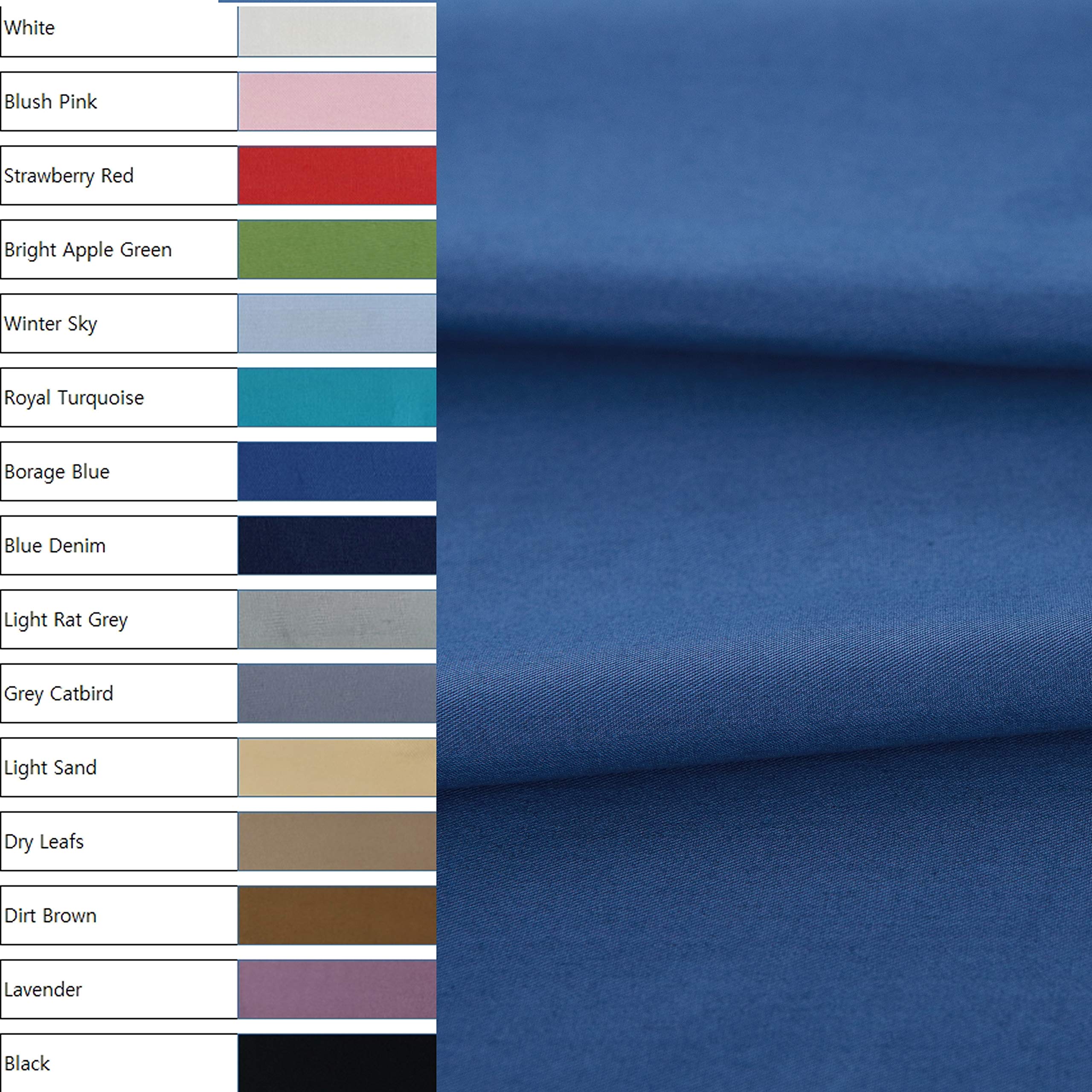 COTTONVILL 40COUNT Cotton Solid Fabric (3yard, 08-Blue Denim)