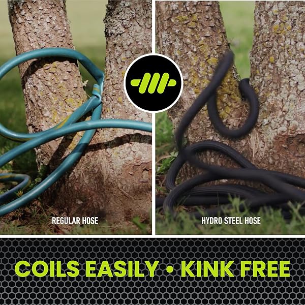 HYDROSTEEL PRO 50 FT GARDEN HOSE, AS SEEN ON TV WATER HOSE 50FT FOR OUTDOORS, TRIPLE LAYER 304 STAINLESS STEEL FLEXIBLE GARDEN HOSE, HEAVY DUTY HOSE, LIGHTWEIGHT, KINK & TANGLE FREE WITH 500 PSI